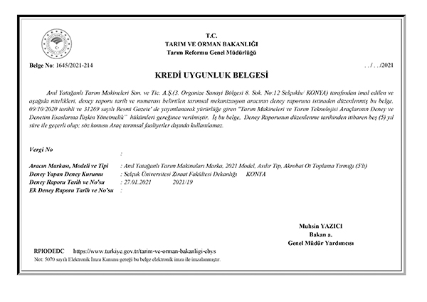 Kredi Uygunluk Belgesi